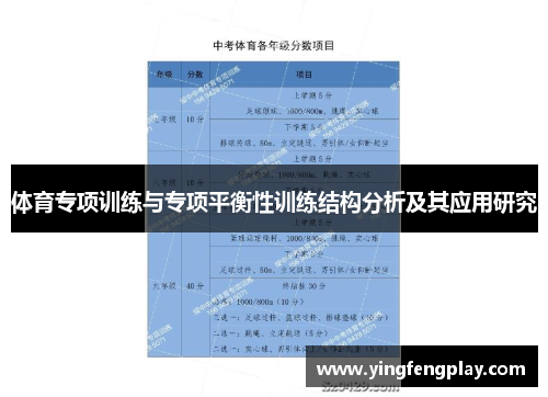 体育专项训练与专项平衡性训练结构分析及其应用研究