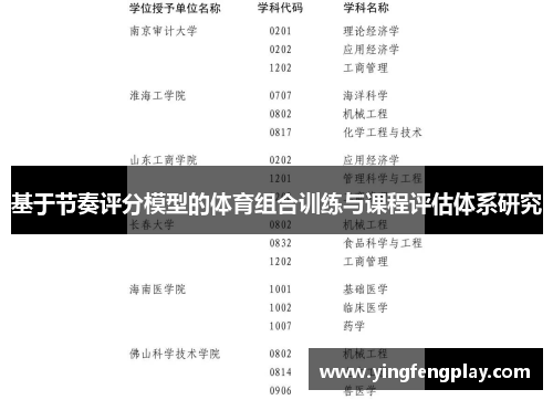 基于节奏评分模型的体育组合训练与课程评估体系研究